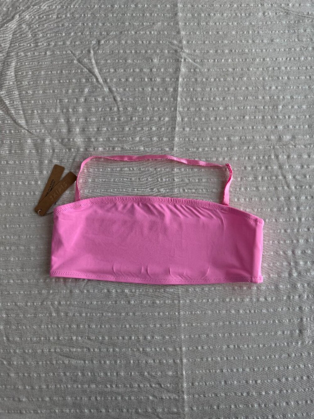 SKIMS Light Pink Recycled Swim Bandeau Bikini Top in Medium
